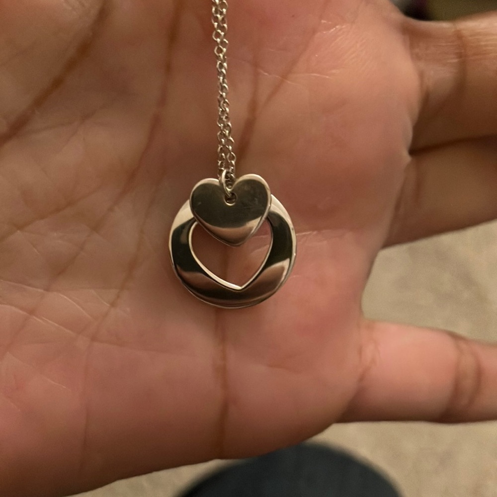 Tiffany and Co Sterling Silver necklace with cut out heart charm